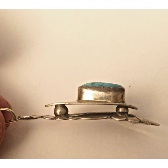 Native American Turquoise Sterling signed Pendant (1606) - Picture 2 of 7